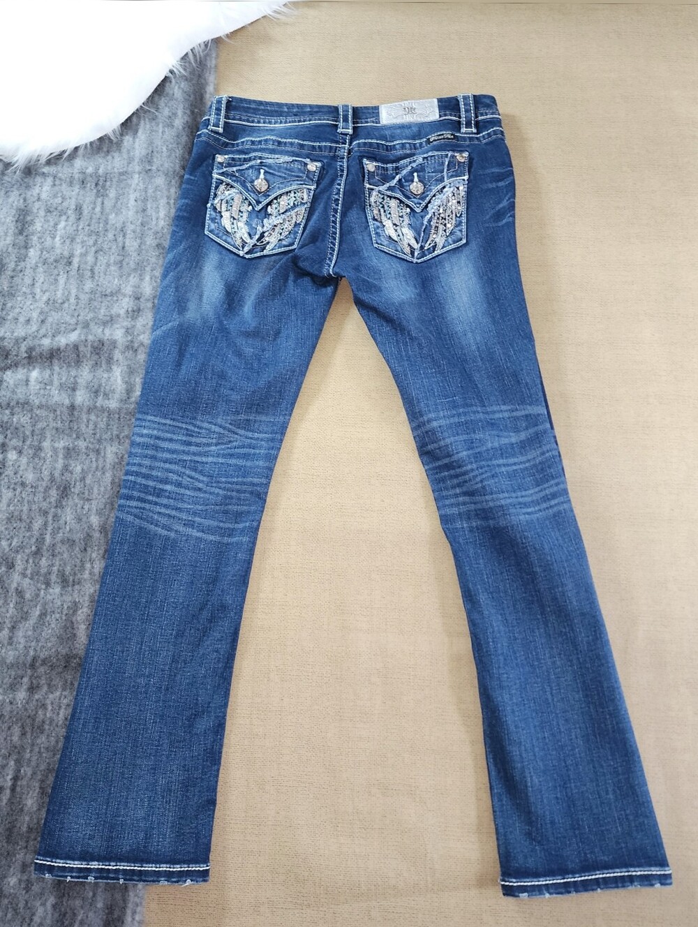 Miss Me Jeans Angel Wing Embellished 29 Women Easy Straight - Picture 3 of 12